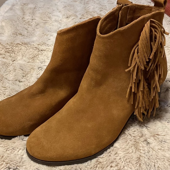 MATISSE Dark Tan Suede Fringe Boots in Size 8 - Picture 2 of 3